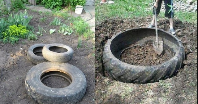 Гледах как съседката мъкне стари гуми и копае в градината