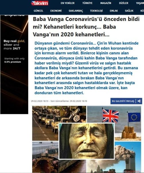 Турските медии луднаха по Ванга