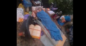 „Това е нашата България": Възрастна жена спи на открито с цялата си покъщнина в София / СНИМКИ