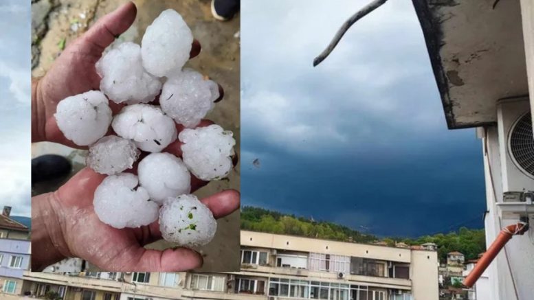 Градушка като яйце удари Трявна много коли са изпочупени