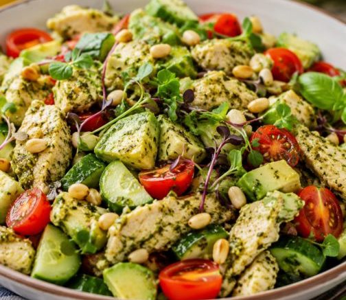 Лятна пилешка салата с ресторантски вкус: Само около 400 калории и готова за минути